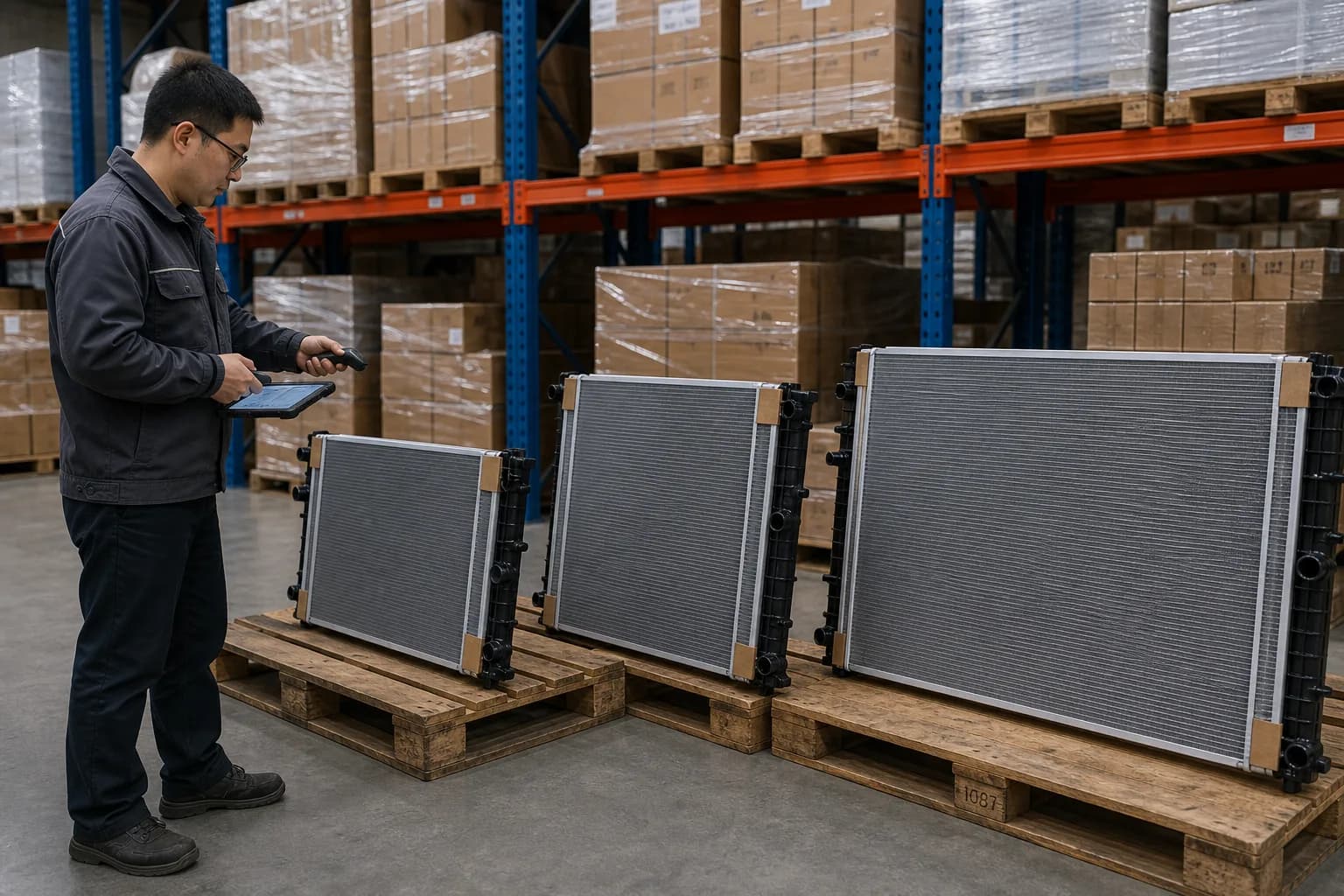 Mixed cooling parts grouped for OE-based quote preparation in a warehouse